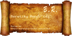 Beretzky Renátó névjegykártya